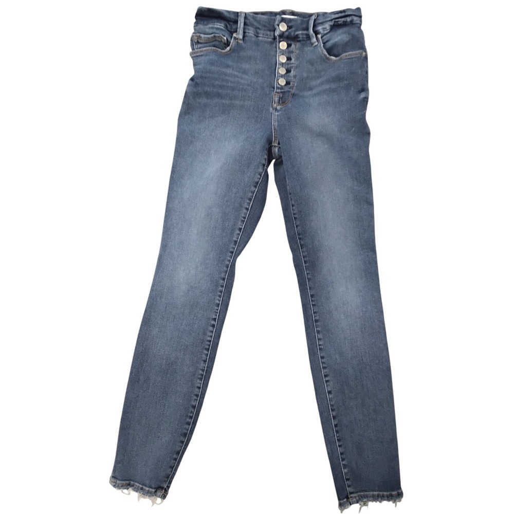 Good American Womens High Waisted‎ Skinny Jeans Medium Wash Button Fly Size 6 28